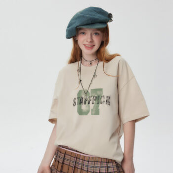 Letter Print Short-sleeve T-shirt Women's Loose